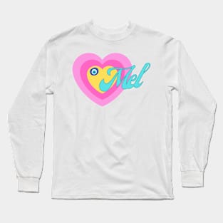 Mel in Colorful Heart Illustration Long Sleeve T-Shirt